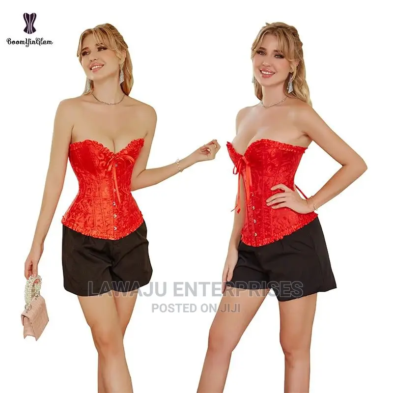 Ladies Corset + Panty, Red, Pink, Black White