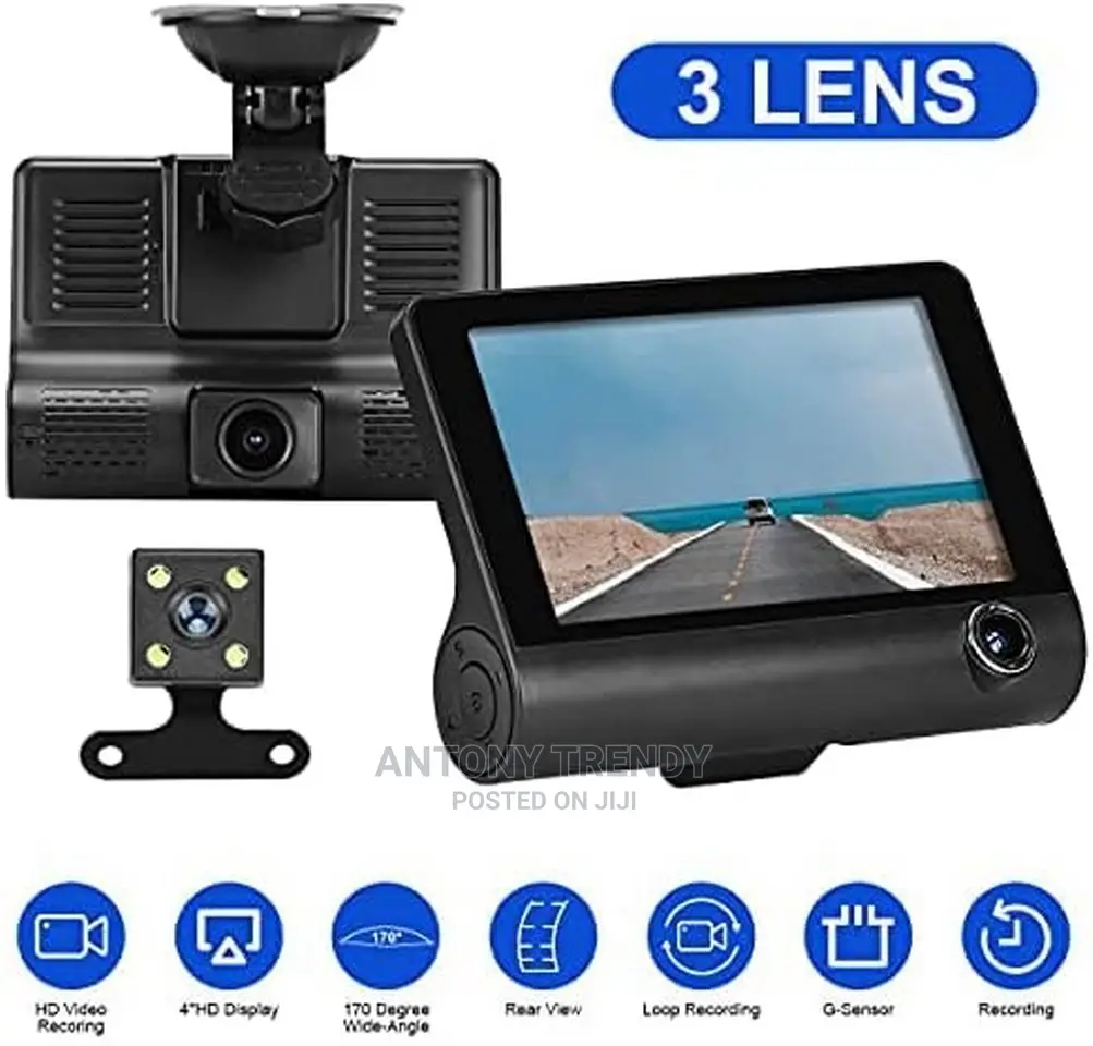 Front Inside Rear Three Way Night Vision HD 1080P Car Camera