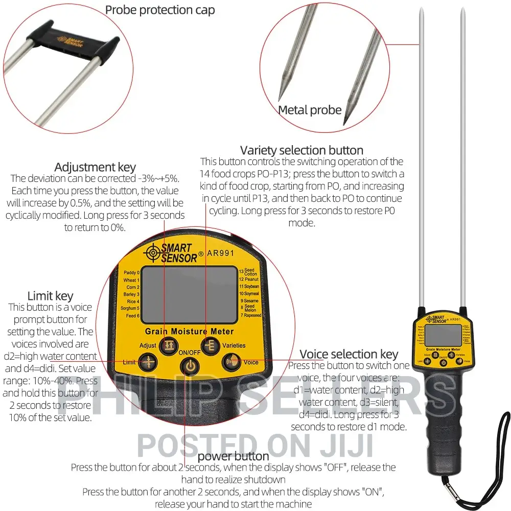 Com Digital Grain Moisture Meter Moisture Measurement Moistu