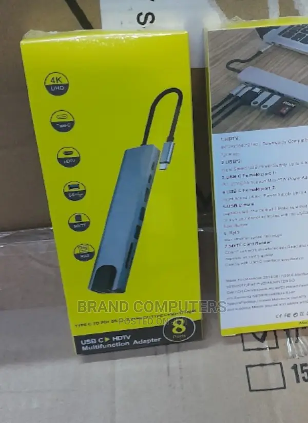 Type-C 8-in-1 Adapter HDMI VGA Lan SD USB 3.0