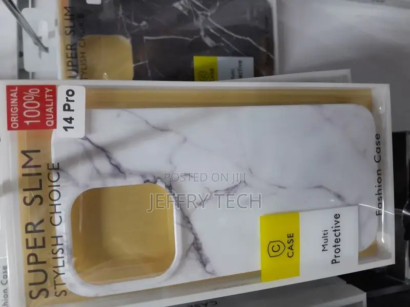 iPhone 14 Pro Cute White Black Marble Pattern Slim Shockproo