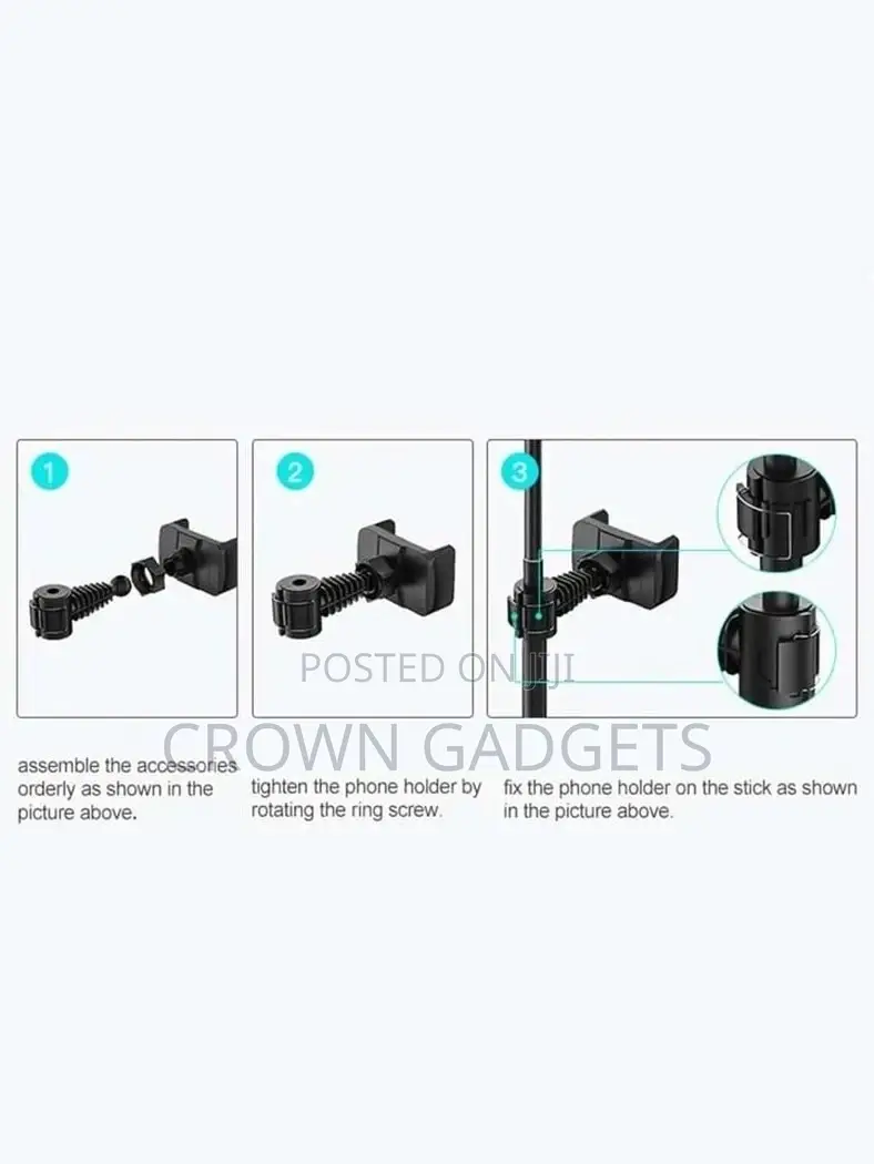10" Selfie Tripod Stand With LED Lights, Dual