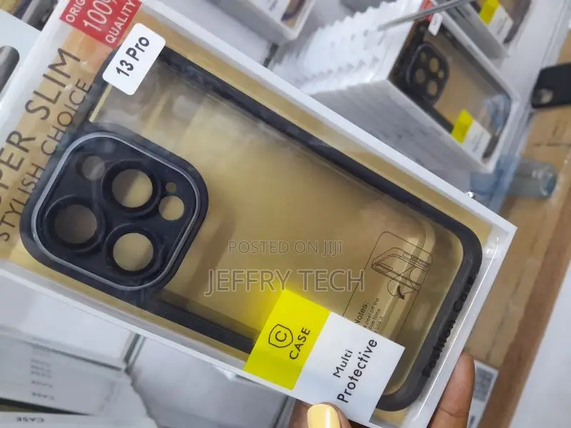 iPhone 13 Pro Blac Borders Soft TPU Camera Protection Clear