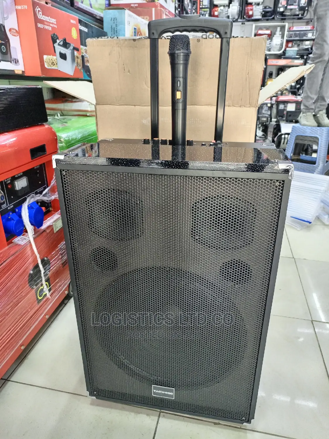 TAGWOOD Outdoor Speaker, Bluetooth, Microphone-15000w 15a