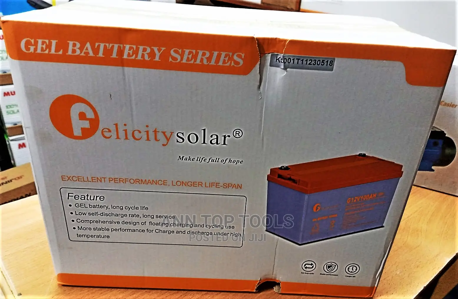 Felicity Solar G12V100AH Solar Gel Battery
