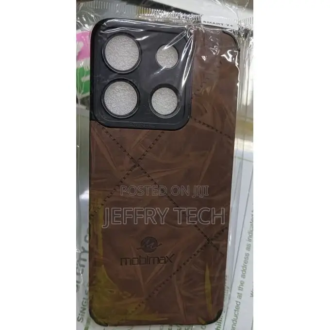 Infinix Smart 7 Plus, Classy Brown Leather Cover Case.\
