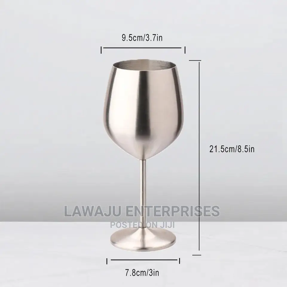 Set of 2 Stainless Steel Wine Glasses