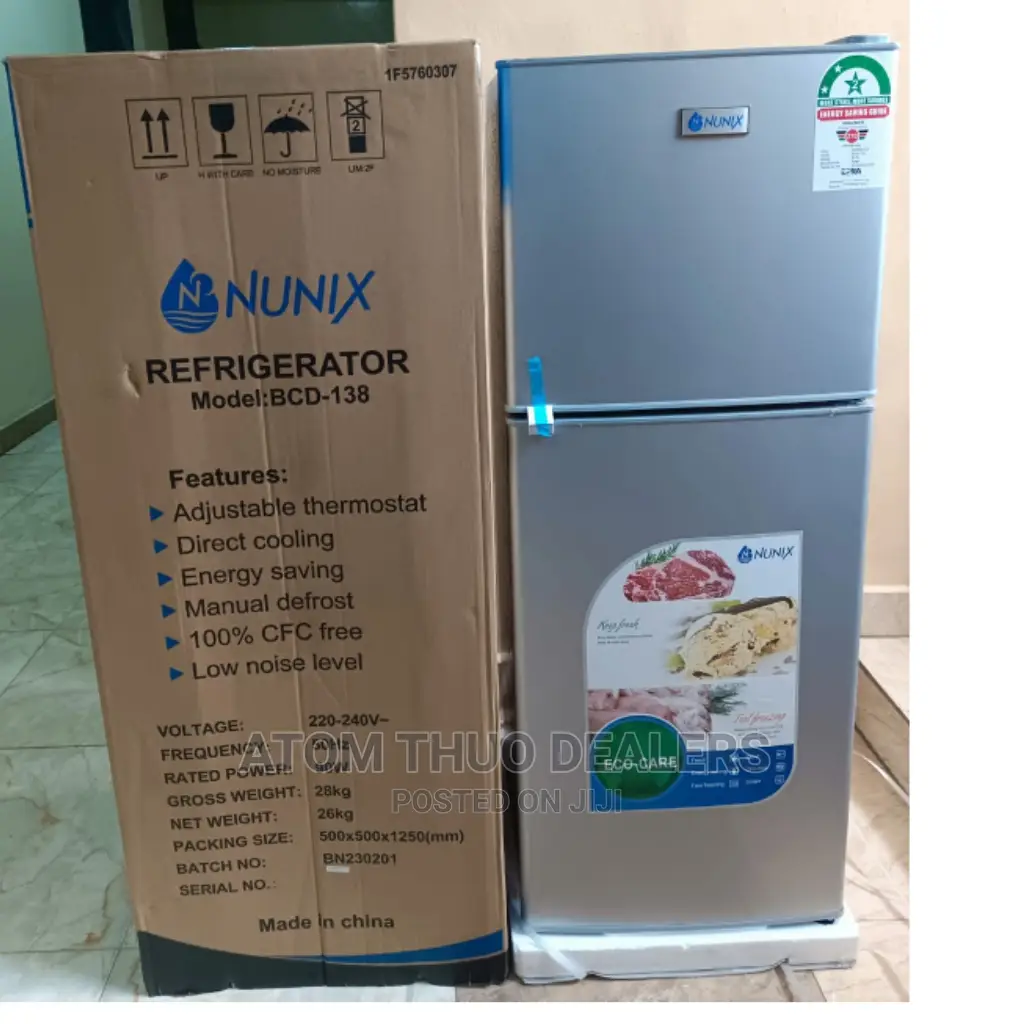 138L Double Door Nunix Fridge