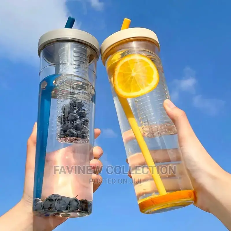 Cute Water Bottle With Foldable Straw 700ML Water Bottle