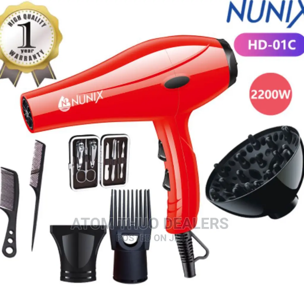 Nunix Hair Dryer With It's Accessories Blowdry 