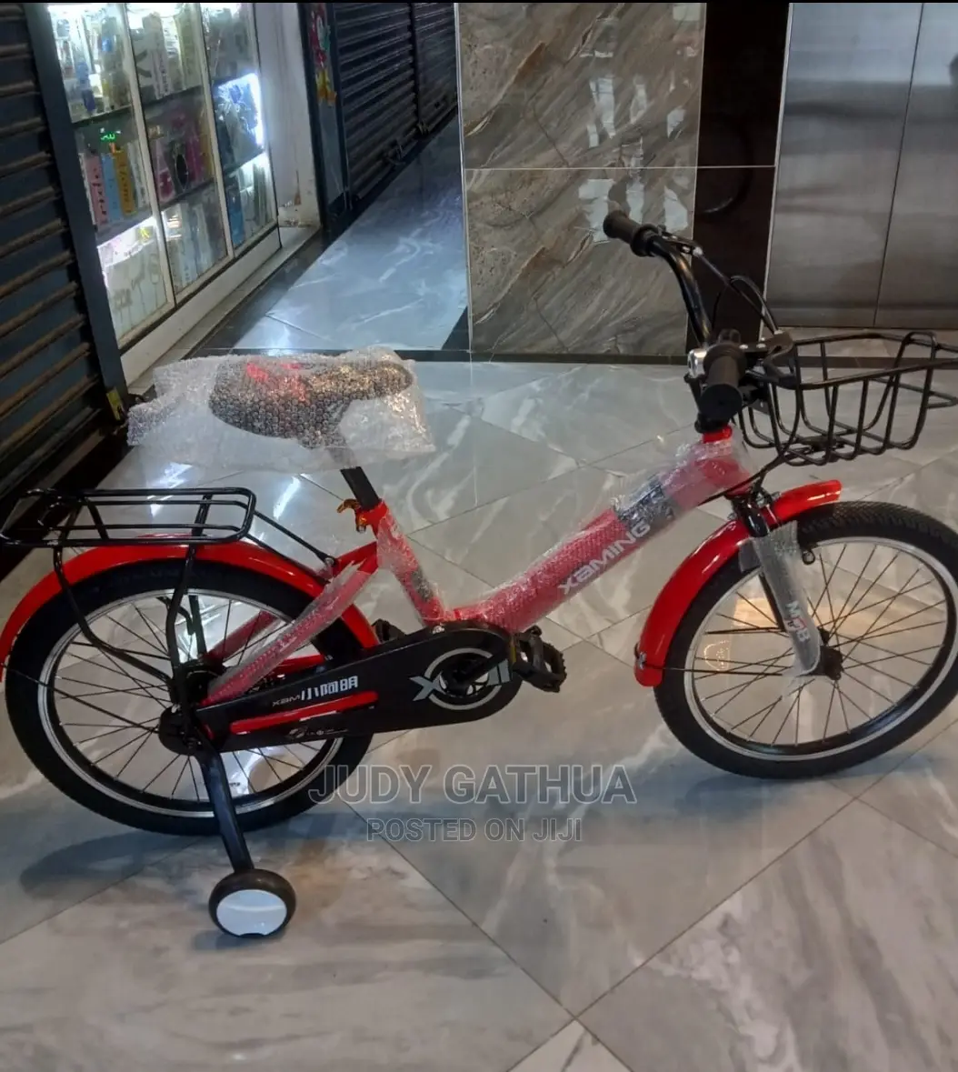 Red Bike With Training Wheels Size 20"