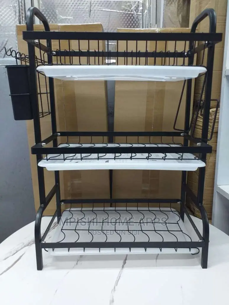 3 Tire Metallic Dish Rack