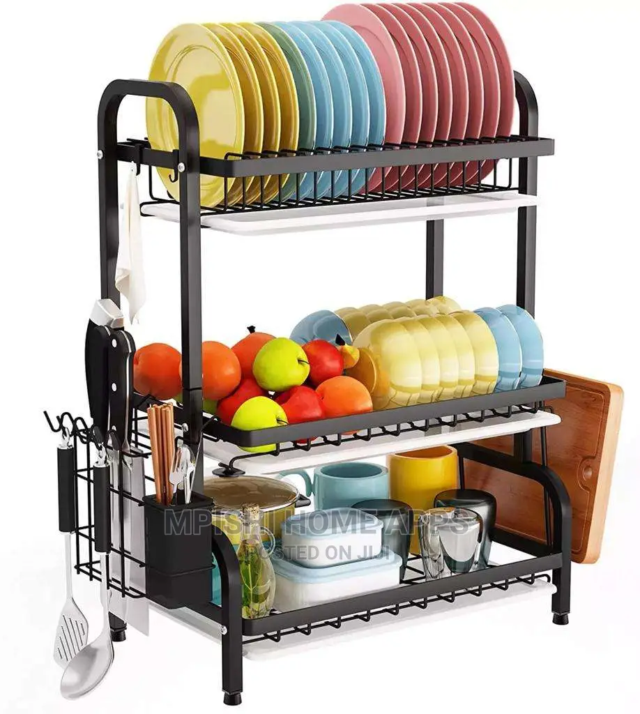 3 Tire Metallic Dish Rack