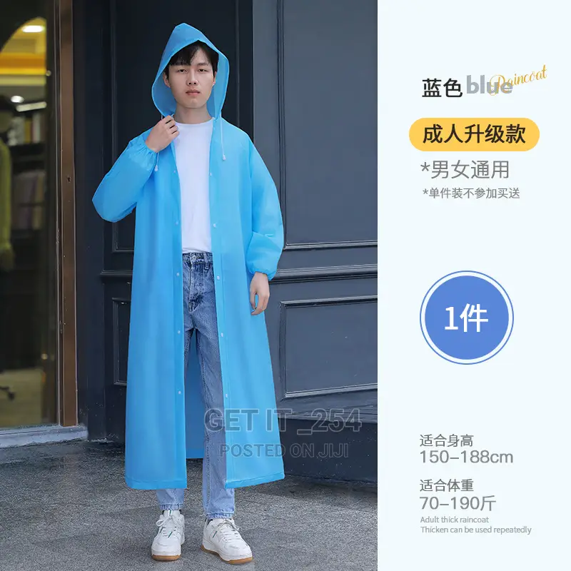 Unisex Raincoat. Soft and Comfortable
Thickness 0.144mm
