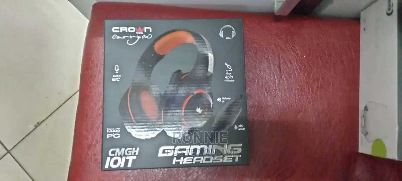Crown Micro Gaming Headset - Black/Red - Heavy Duty