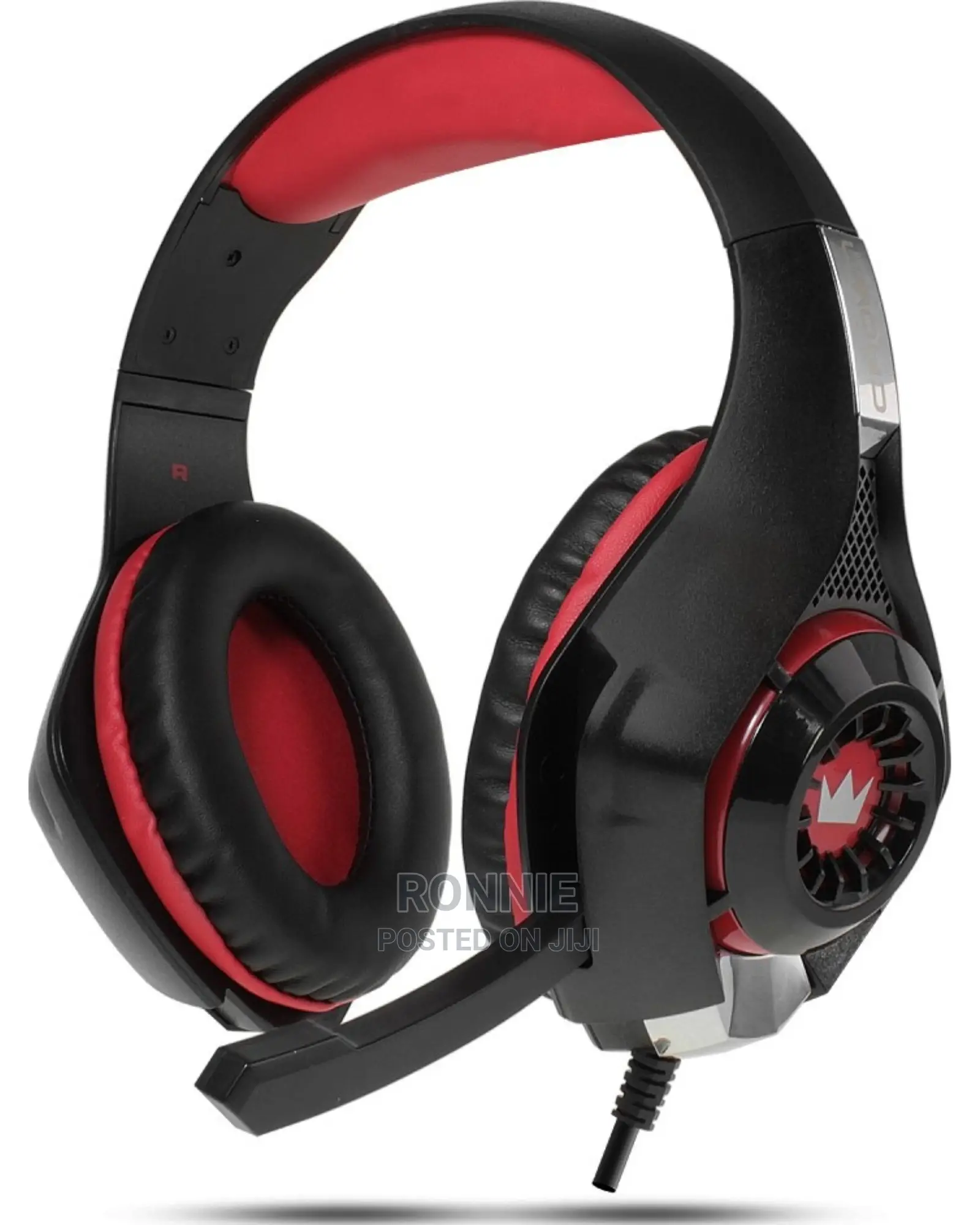 Crown Micro Gaming Headset - Black/Red - Heavy Duty
