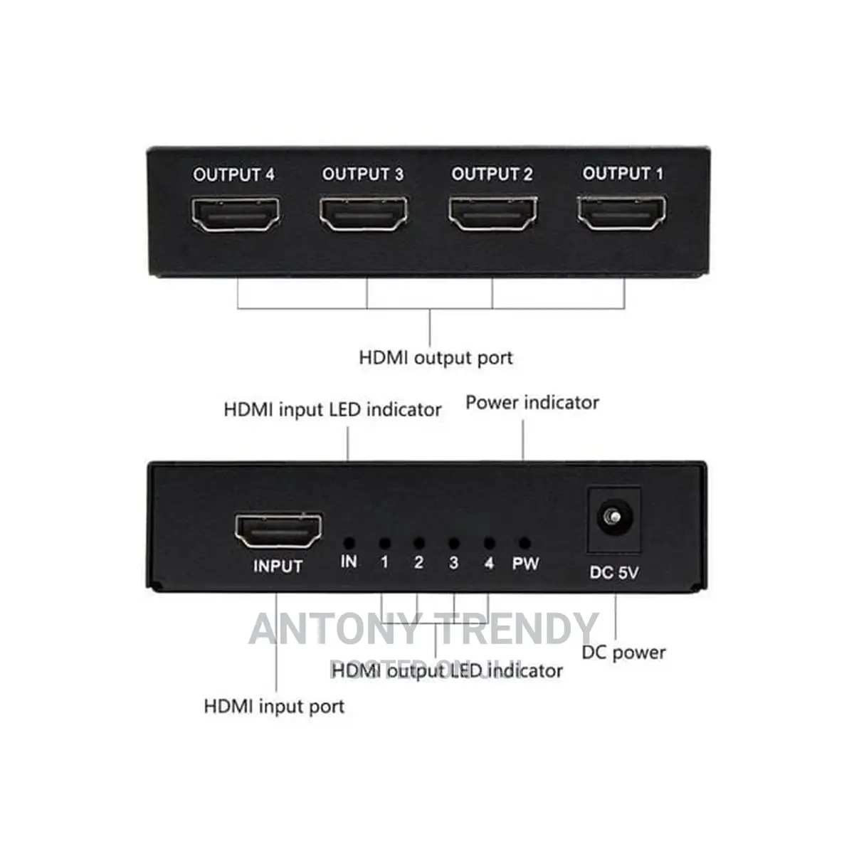 HDMI Splitter 1 in 4 Out 3D