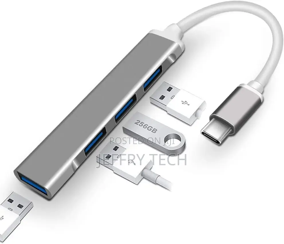 USB C Dongle Adapter 4 in 1 With 1 USB 3.0 Ports and 3 USB 2