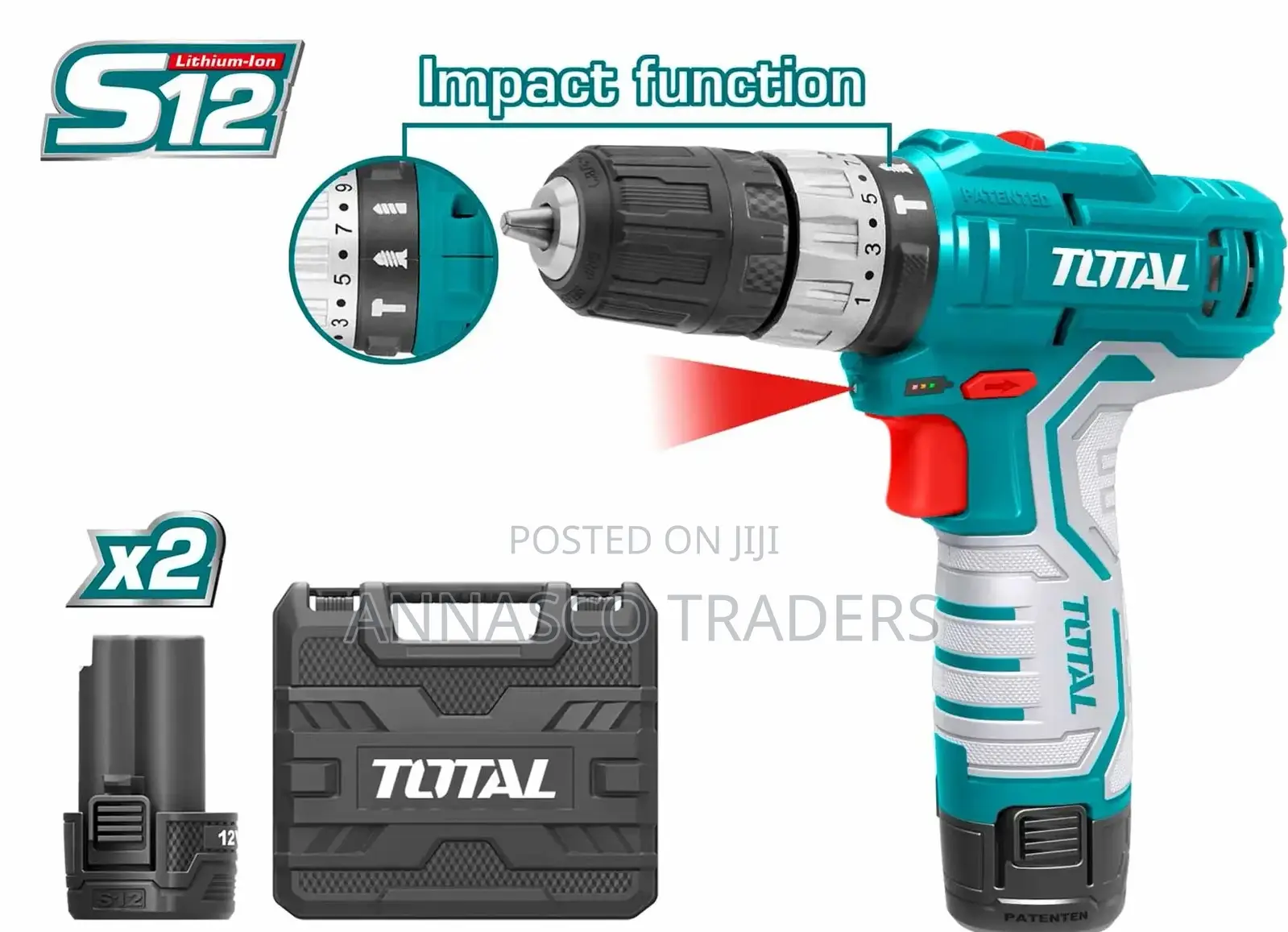 Total TIDLI1232 Lithium-Ion Impact Drill 12v