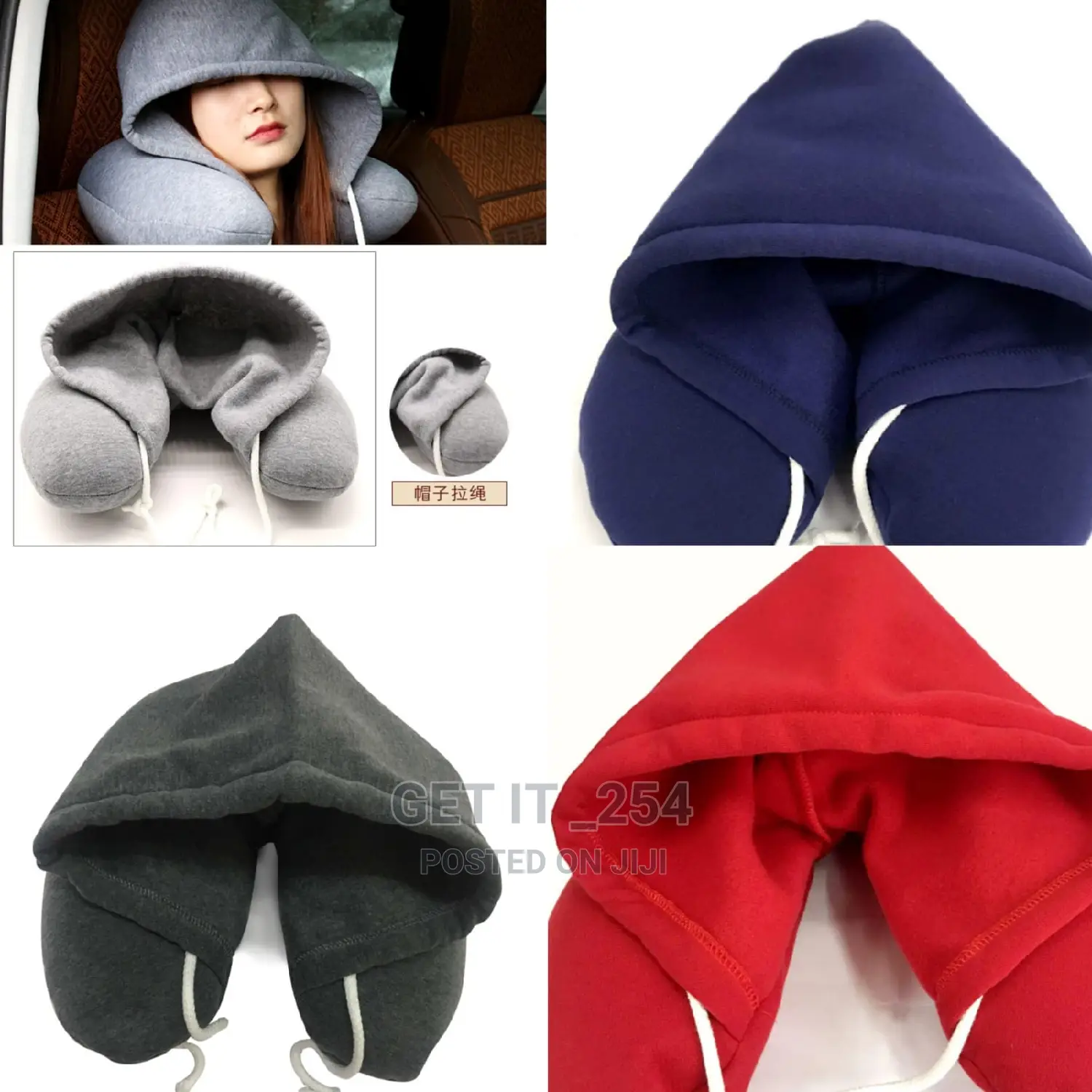 Travel Neck Pillow With Hoodie