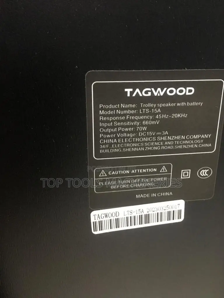 Brand New Tagwood 15 Inch Portable Speaker