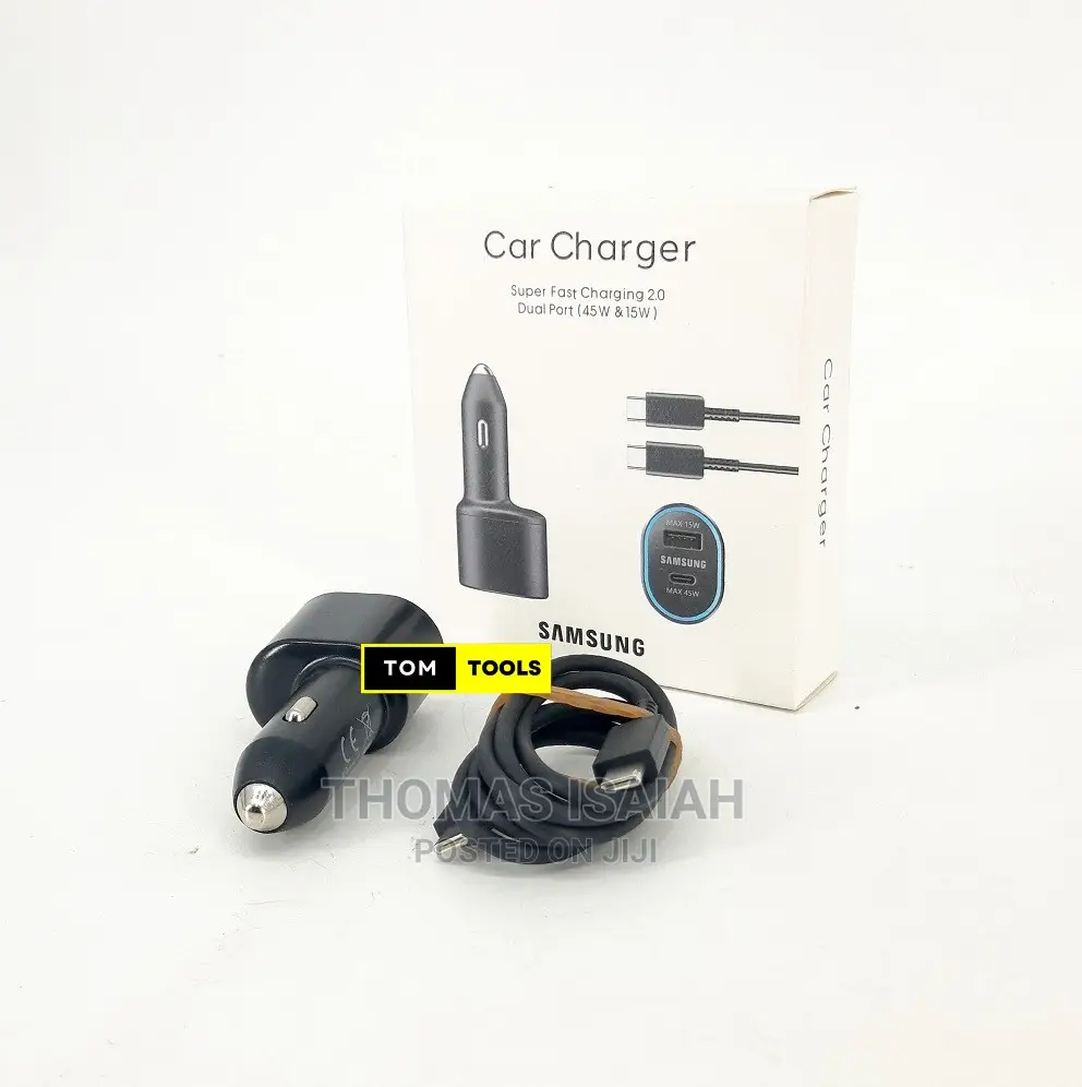 Samsung 45W Super Fast Car Charger USB Type-C to Type-C Cabl