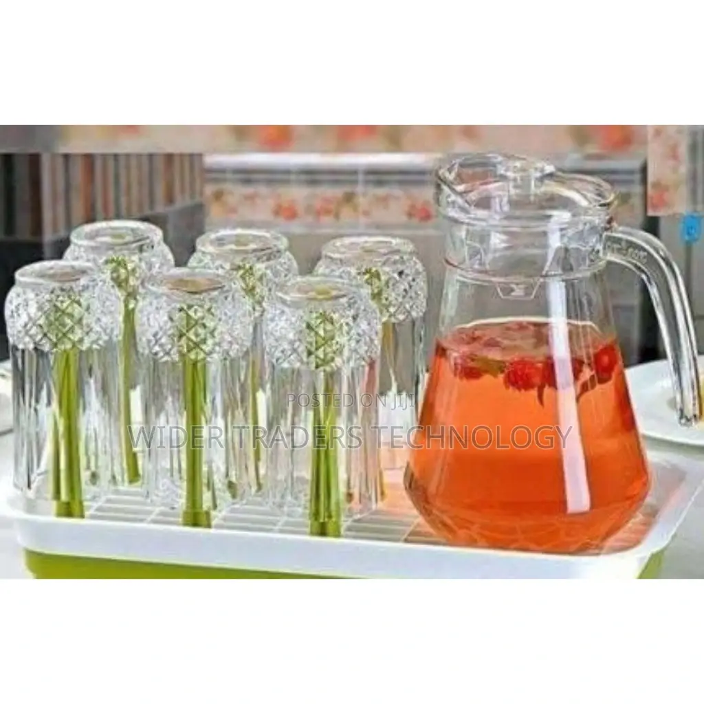 7pcs Water Set -6 Glasses 1 Jugglass Volume:Tableware