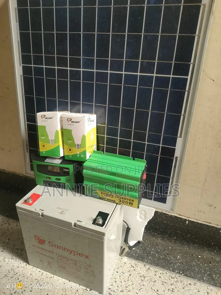 120W Solar+100ah Battery+ 300W Power Inverter