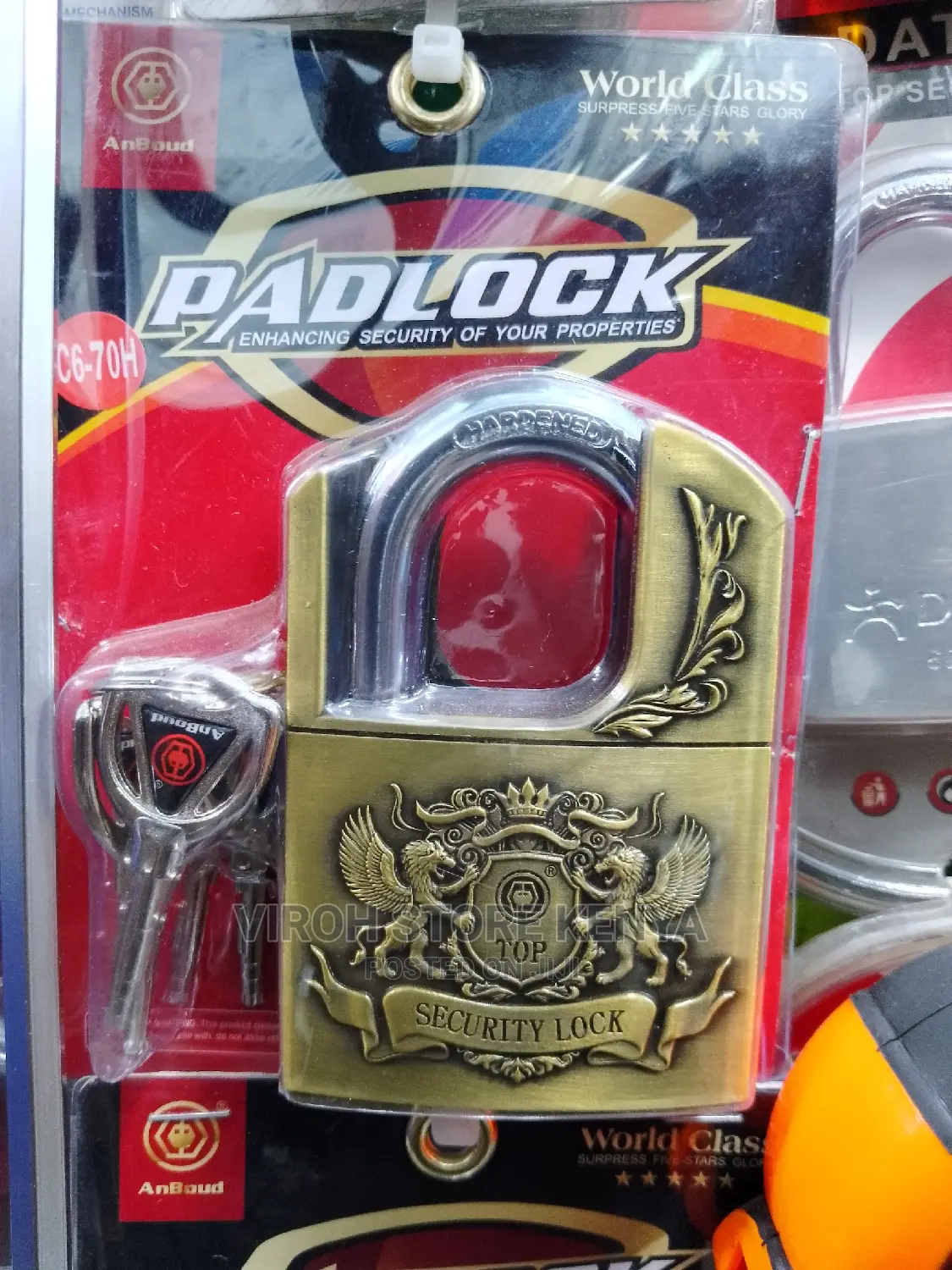 Anboud Padlock 70mm 4 Keys Top Security Door Lock