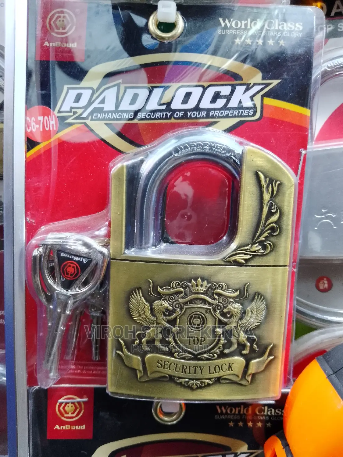 Anboud Padlock 70mm 4 Keys Top Security Door Lock