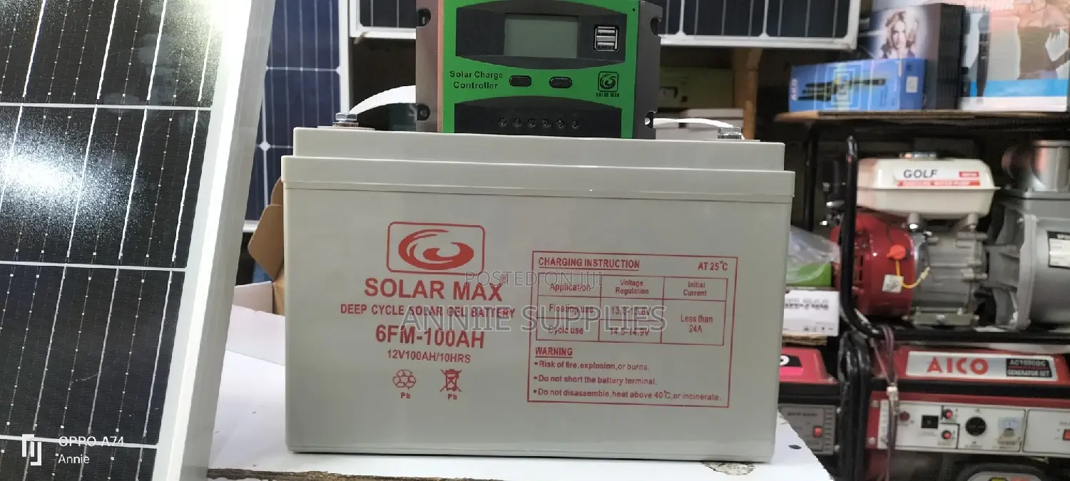 100ah Solar Battery + Charger Controller 20ah