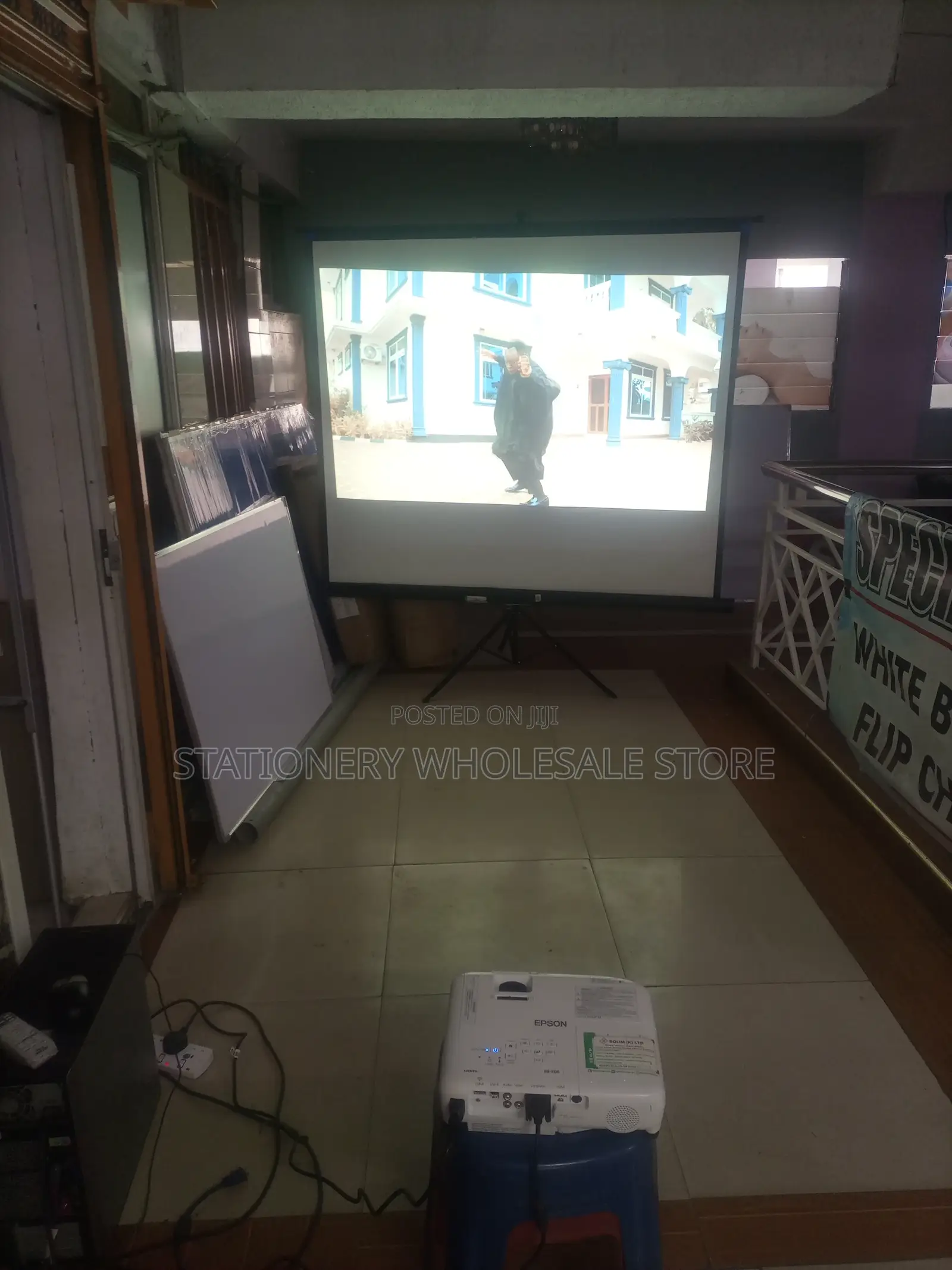 Projector-and-Tripod Projection Screen 72”X72” for Hire.