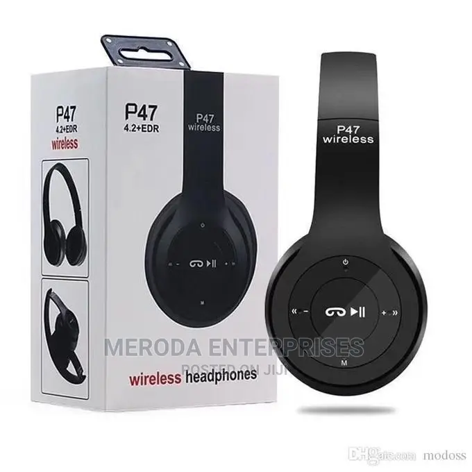 P47 Bluetooth 4.0 Headphone Music-Black