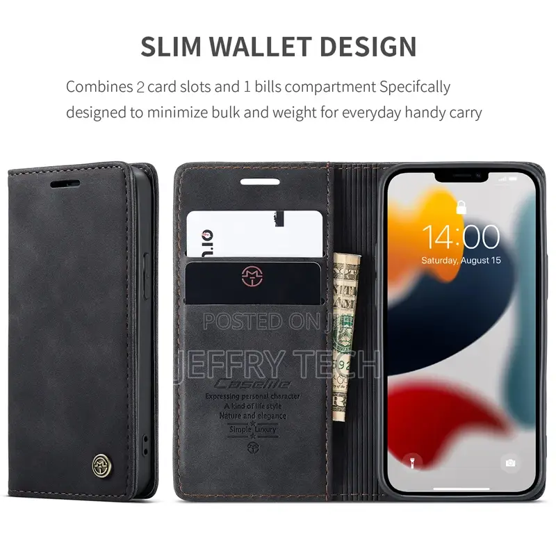 Horizontal Flip Leather Case for iPhone 13 Mini 5.4" Black