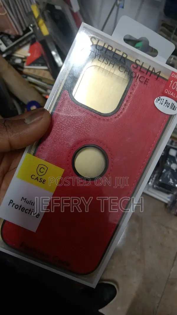 Leather Business Phone Case for iPhone 13 Pro Max Anti Red