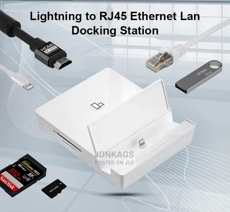 Apple Lighting 6 In 1 Hub: USB+HDMI+Lighting+LAN+SD+Microsd