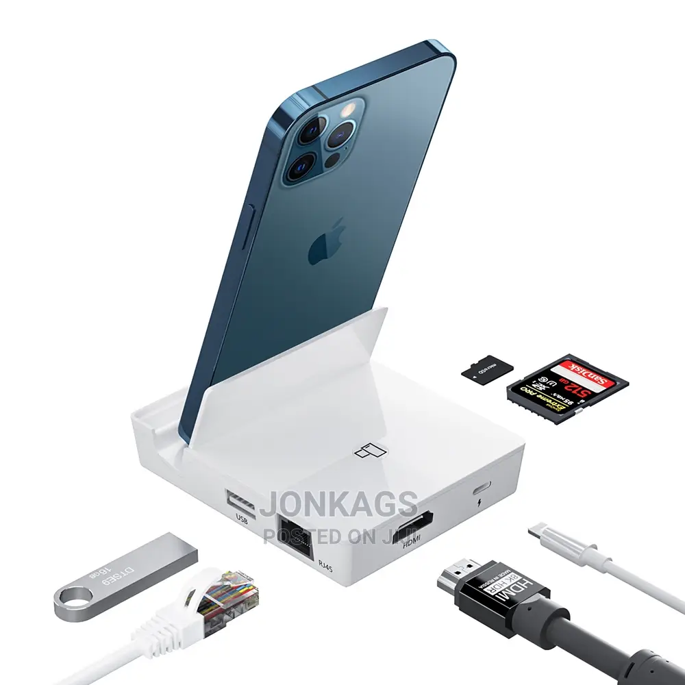 Apple Lighting 6 In 1 Hub: USB+HDMI+Lighting+LAN+SD+Microsd
