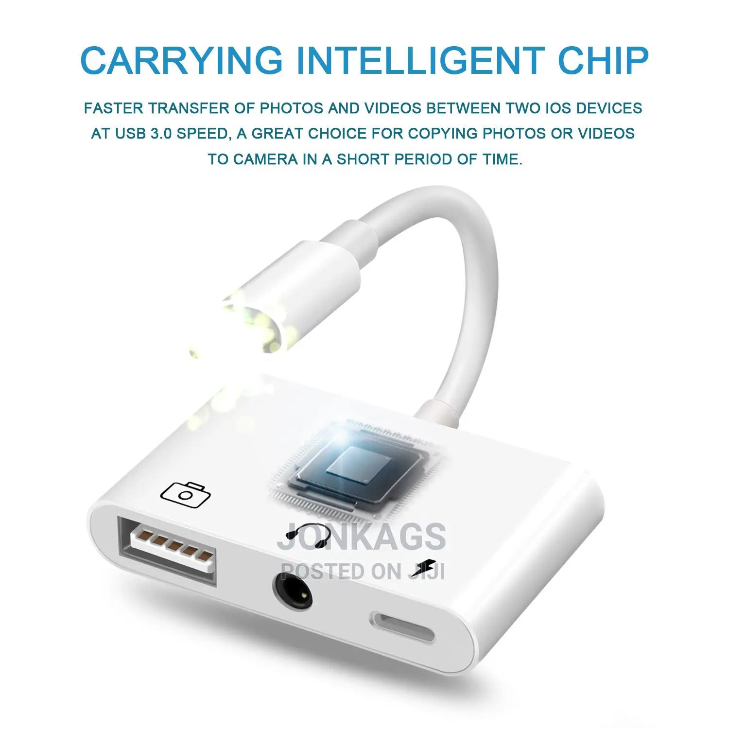 Apple Lighting to USB+ 3.5mm Audio Jack + Lighting Charging