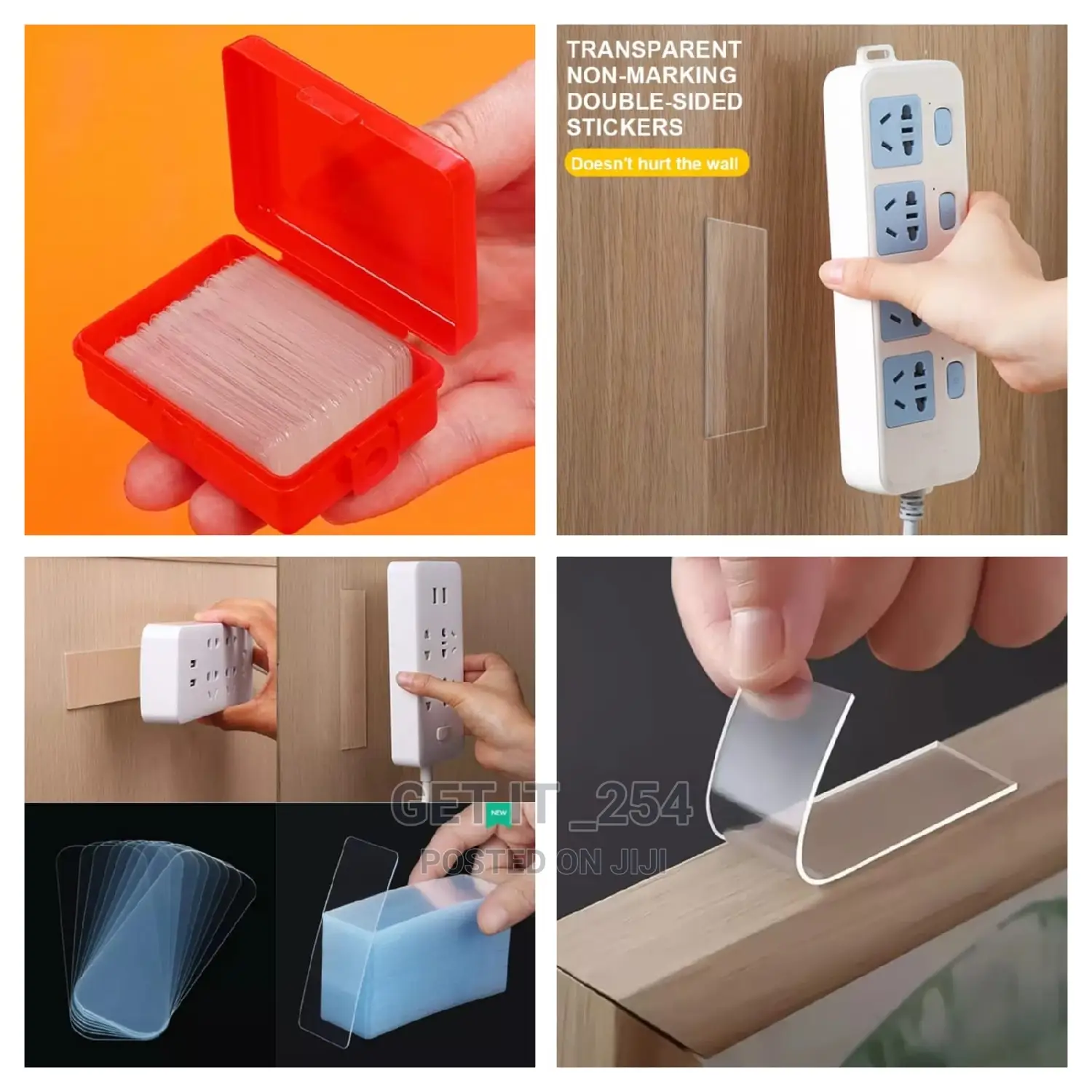 Reusable 60pc Pack Double Sided Tape Adhesive Transparent