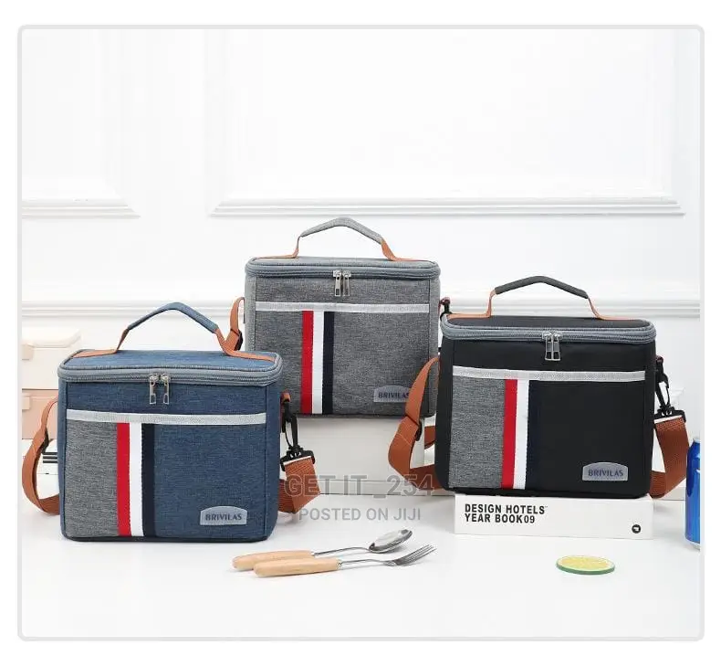 Denim-Oxford Insulated Lunch Bag