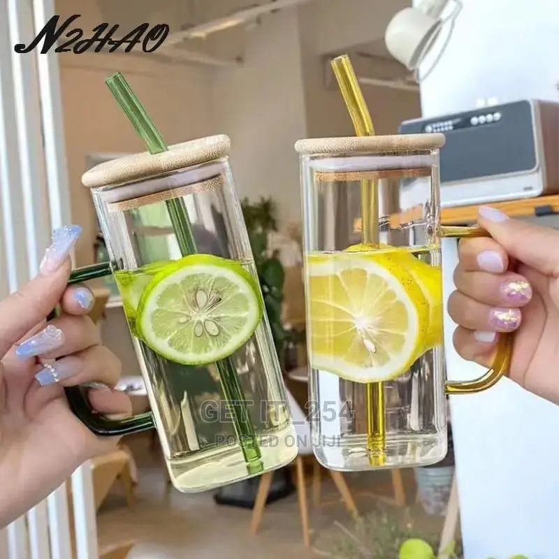 Square Transparent Borosilicate Drinking Glass Cu