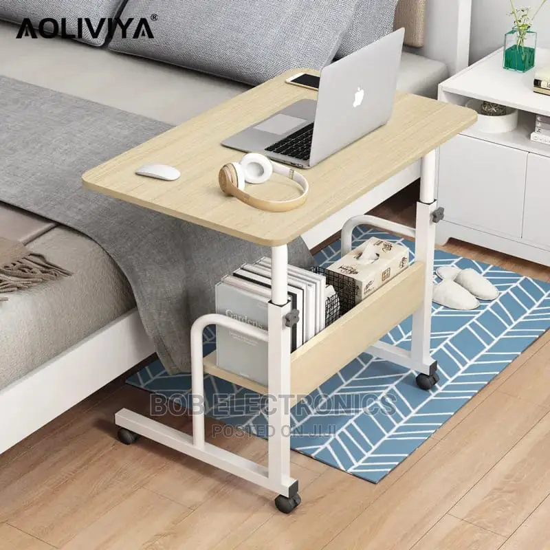 Adjustable Laptop Table Bigger With Lockable Wheels