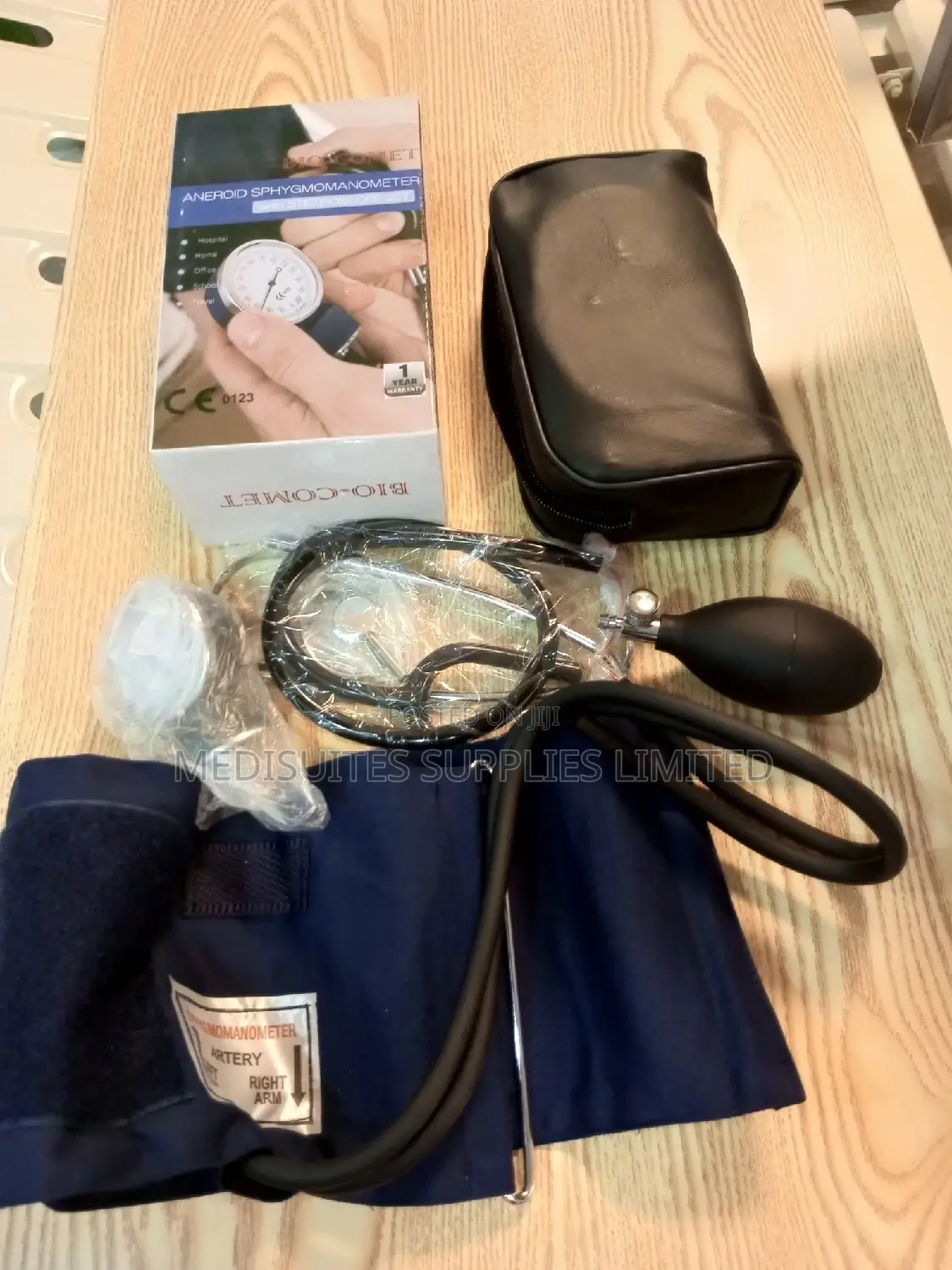 Aneroid Blood Pressure Monitor With Students Stethoscope.