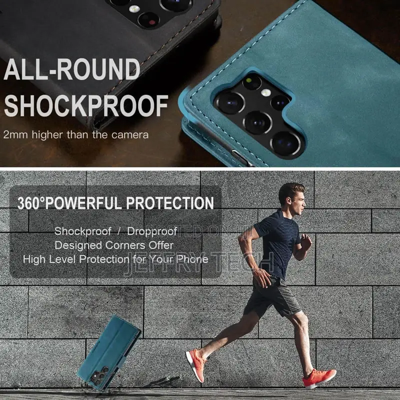 Flip Case for Samsung Galaxy S23 Ultra Retro Leather Mag