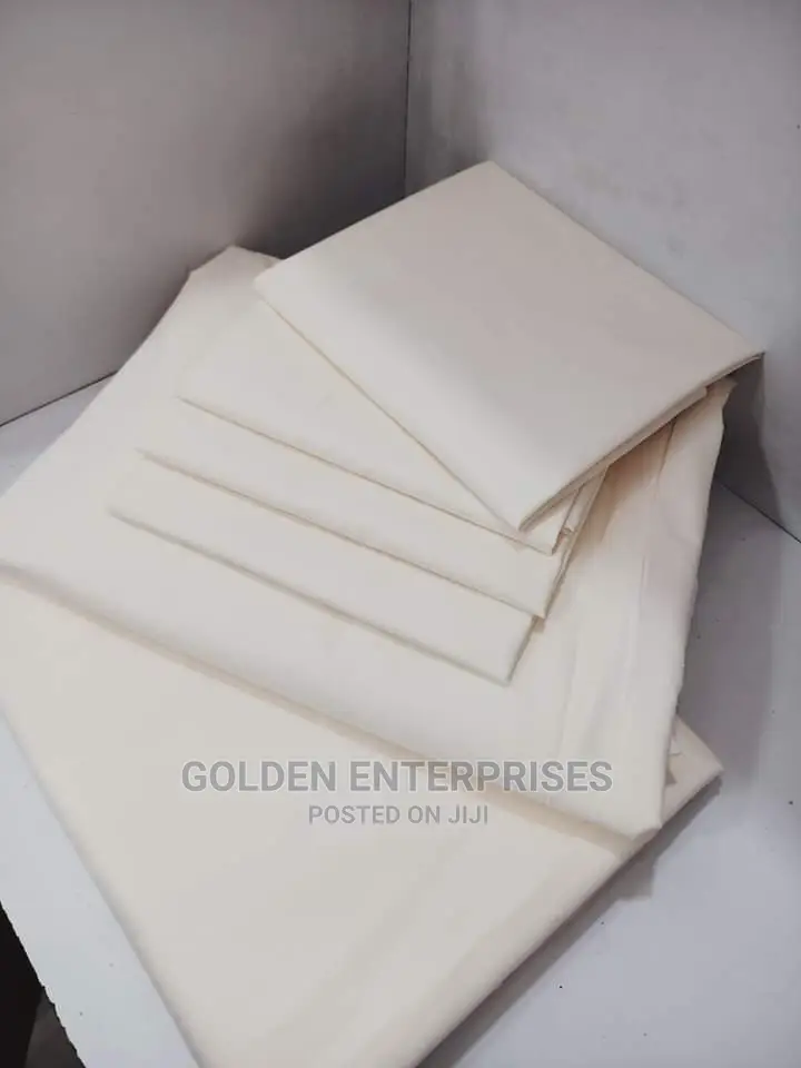 6pcs Plain Cotton Bedsheets, 4 Pillowcases, 2 Bedsheets