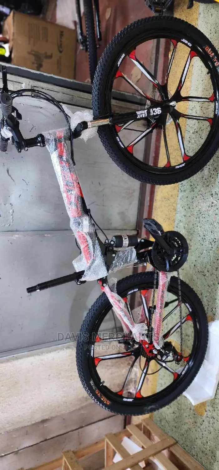 Sports Bike Colour Red With Foldable Frame, Front Shocksetc
