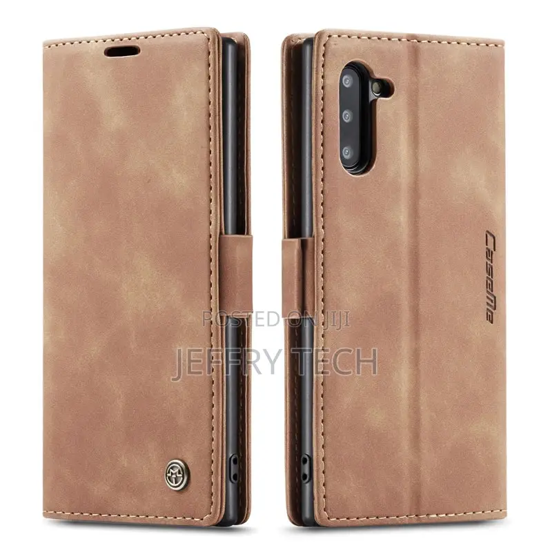 Samsung Galaxy Note 10 Brown Elegent Leather Wallet Flip B