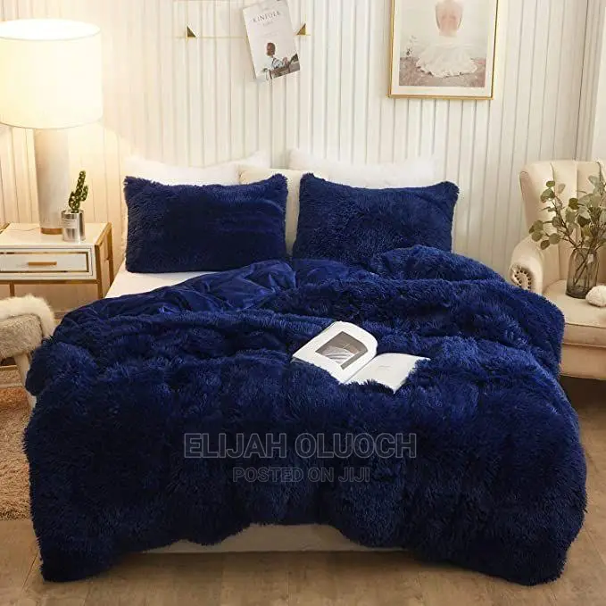 6pcs Luxury Designe Velvet Plush Fluffy Duvet Set