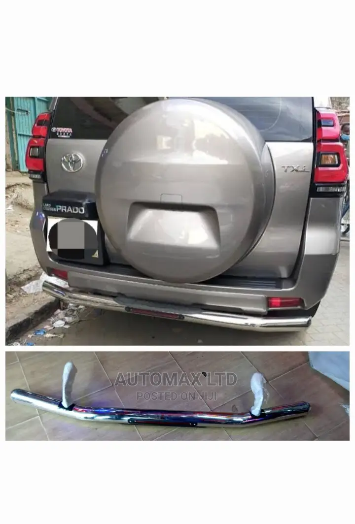 J150: Toyota Landcruiser Prado. Rear Metallic Bumper Guard,