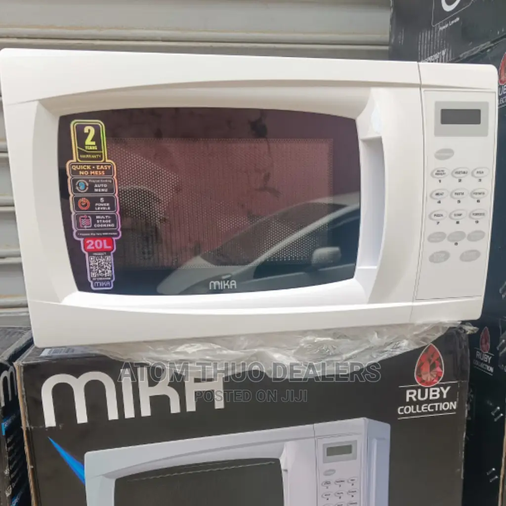 White Digital Mika Microwave 